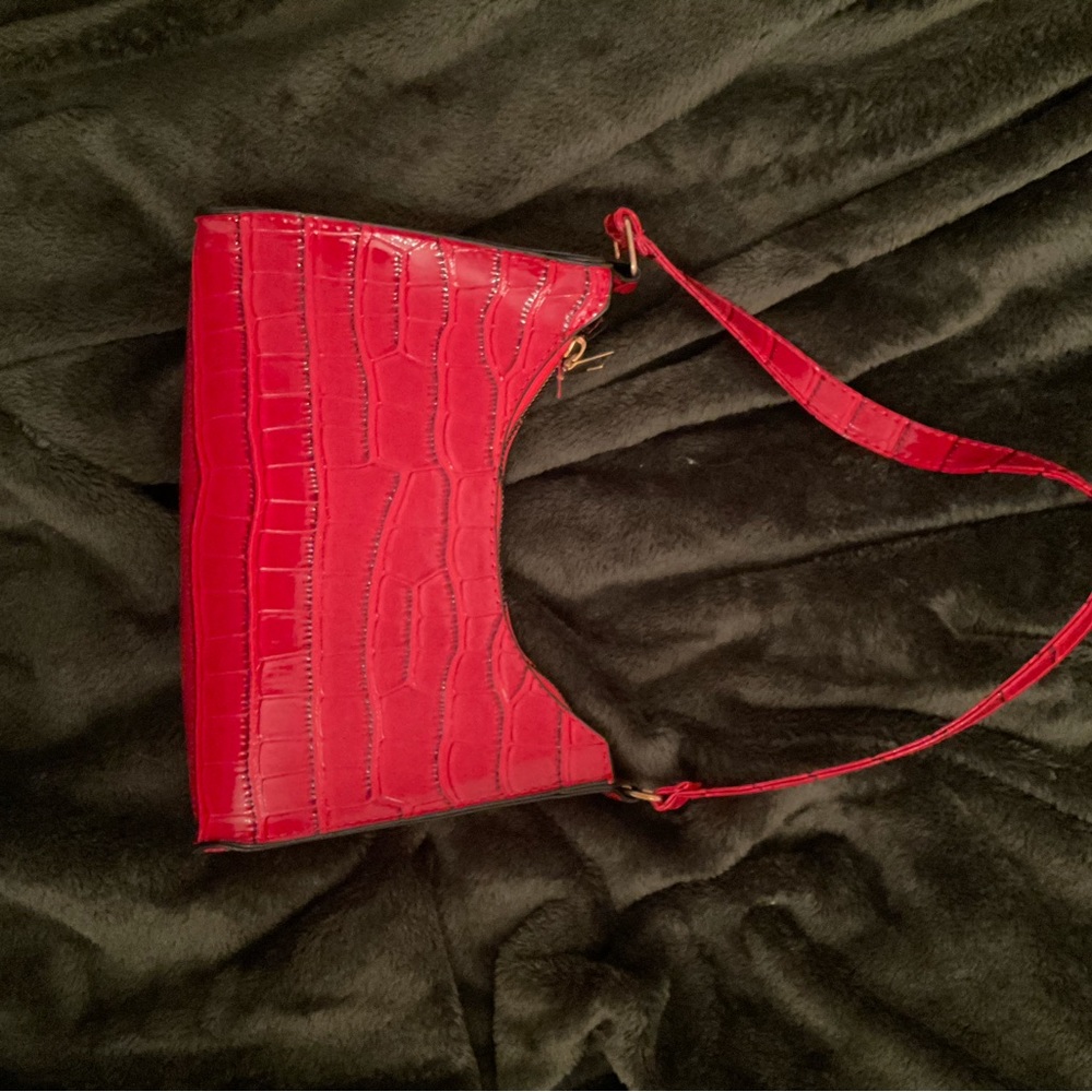 Red crocodile purse